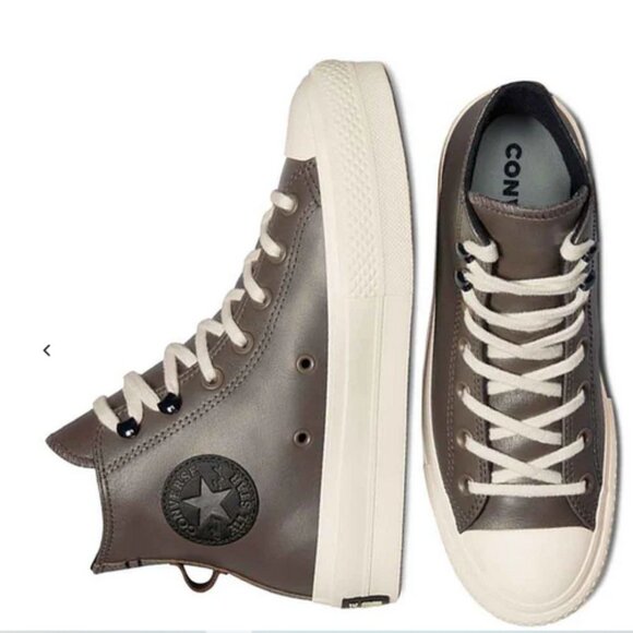 Converse Brown and Cream High-Top Sneakers - Picture 1 of 1